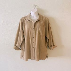 LL Bean 3X Shirt Corduroy soft Cotton Long Sleeve